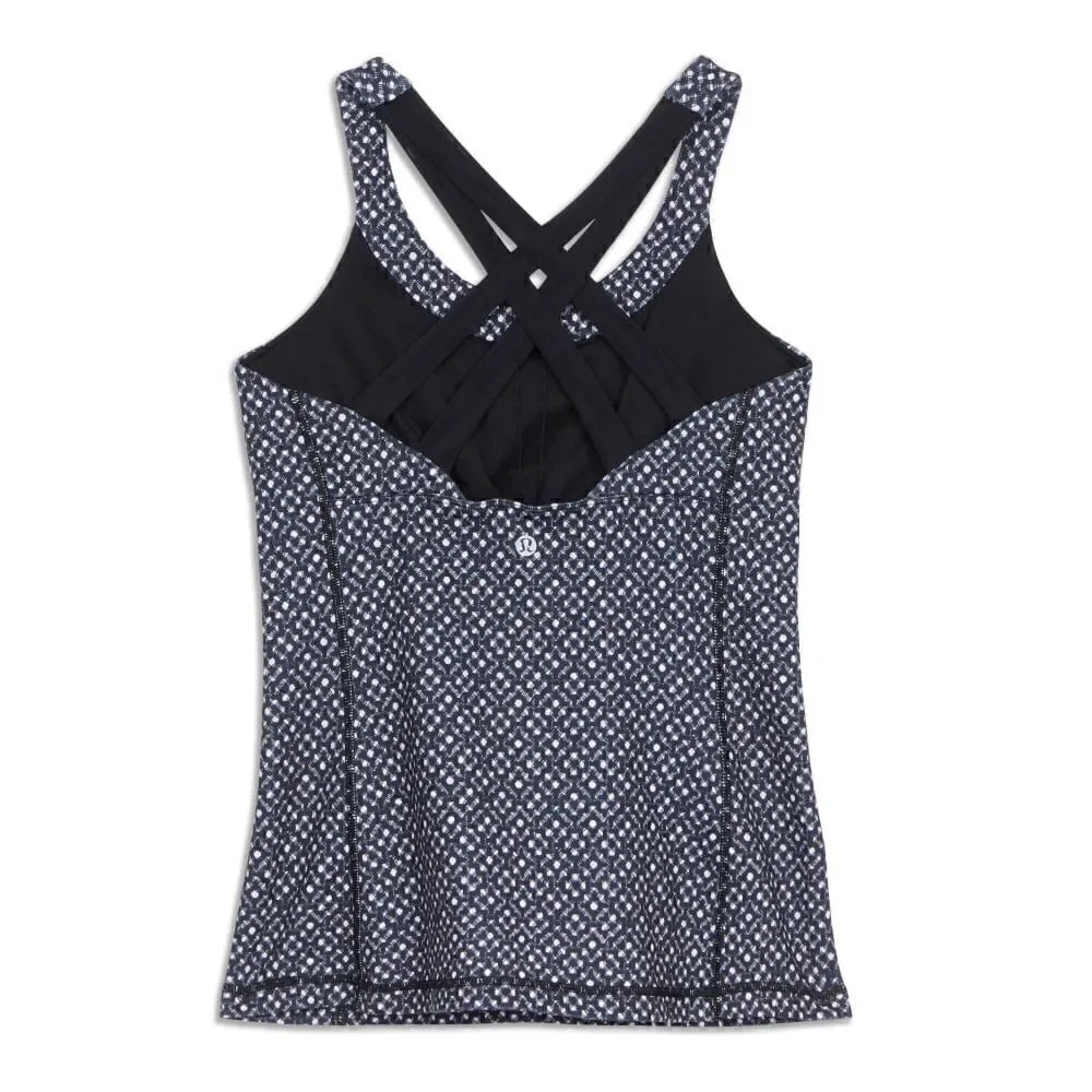 Lululemon Enhearten Millie Mesh Black White Criss Cross Tank 4